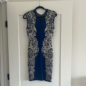 Elegant Blue and White Dress